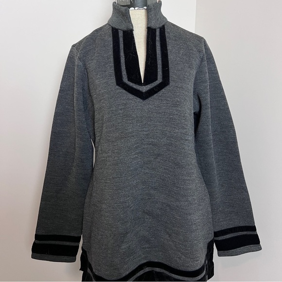 Soft Surroundings Gray Black Long Sleeve Tunic Blouse Top size Small (355) - Picture 4 of 7